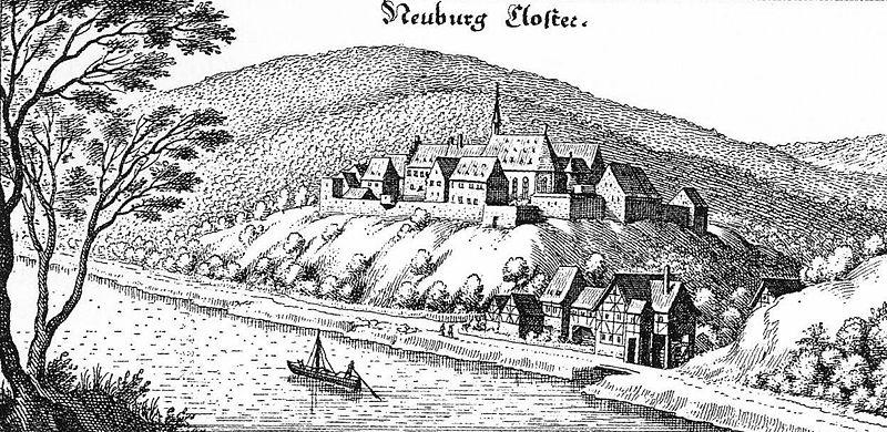 Closter Neuburg - nach einem Stich von Matthäus Merian, 1645